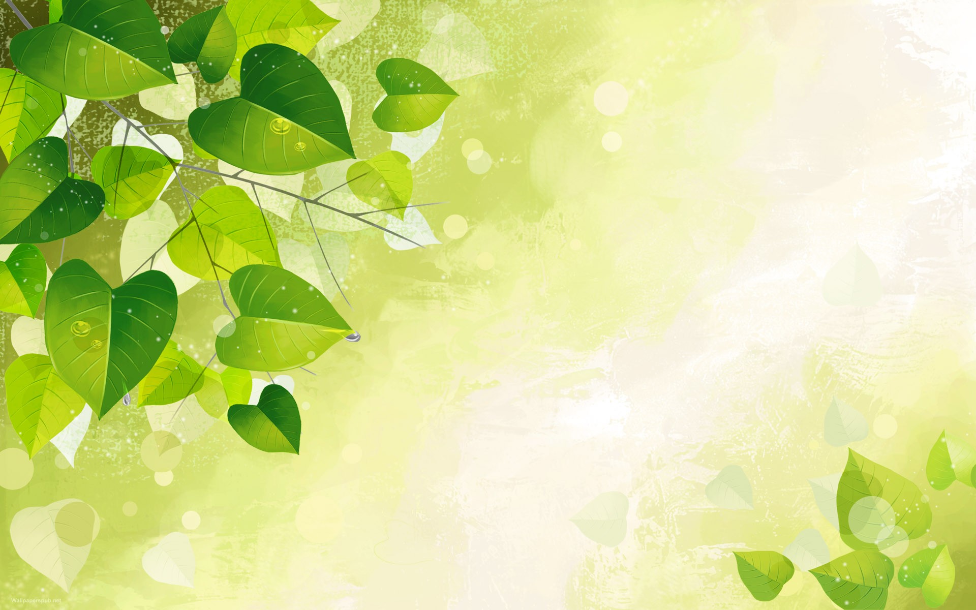 Green Vector Art Leaf Wallpaper HD