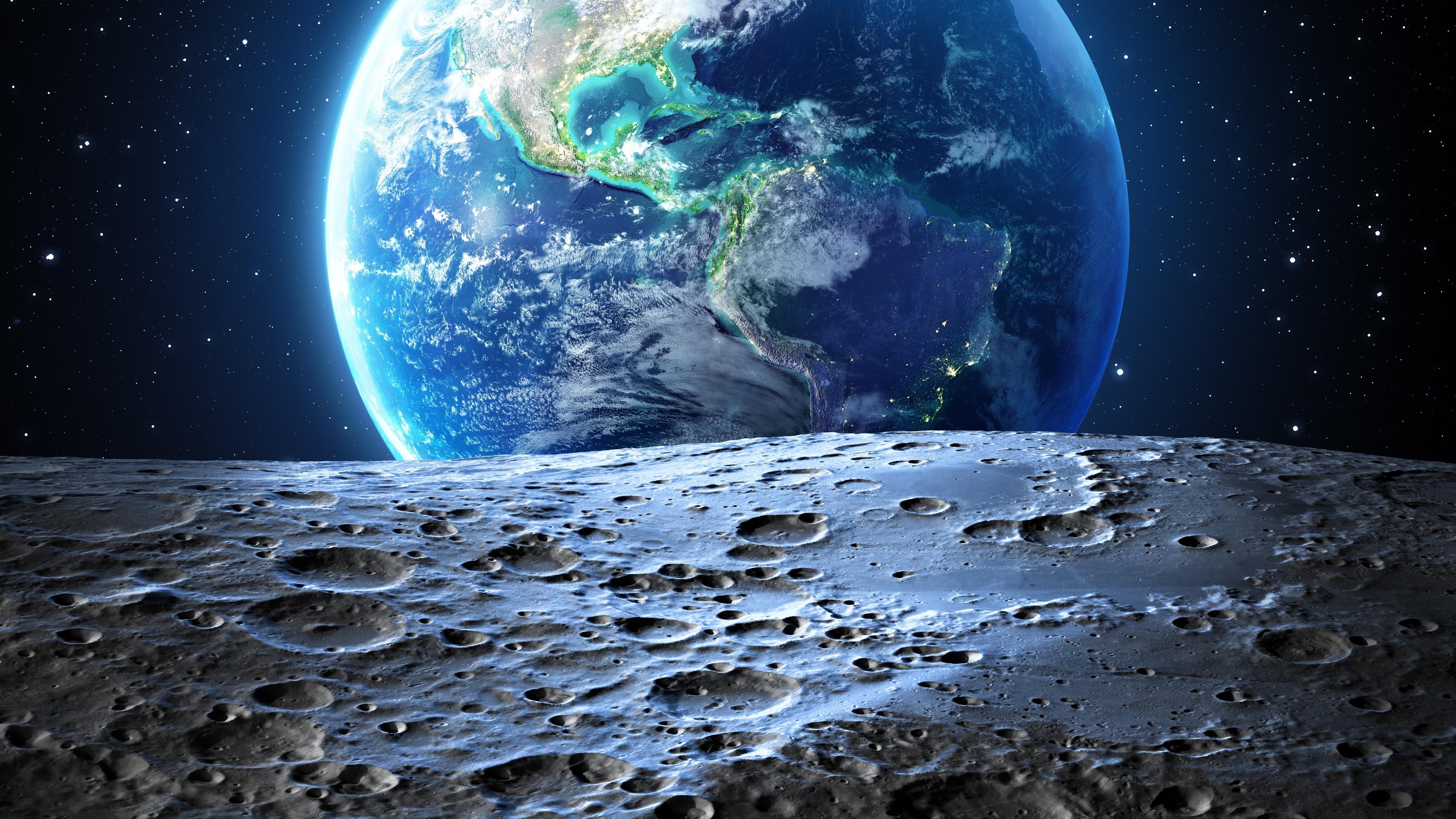 Wallpaper 4k Earth Moon