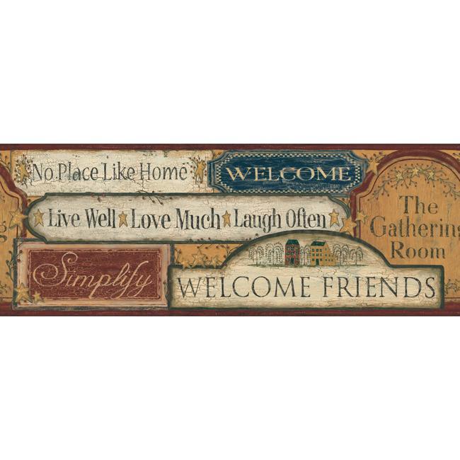 Wallpaper Border Country Signs Wele Friends Live Love Laugh Home