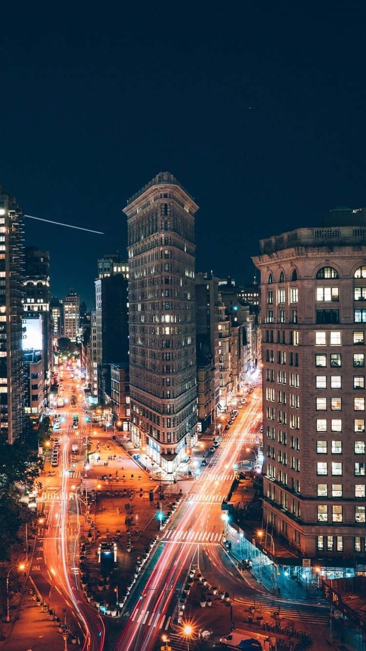 New York City Night Roads iPhone Wallpaper