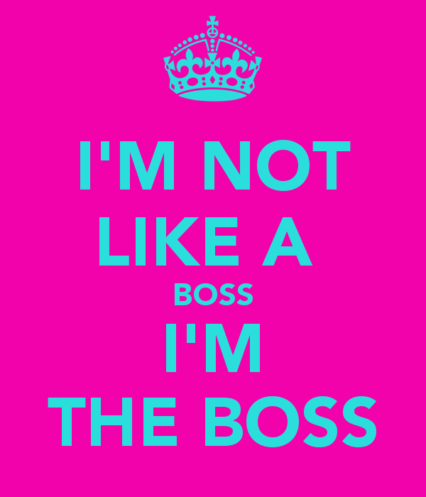NOT LIKE A BOSS IM THE BOSS   KEEP CALM AND CARRY ON Image