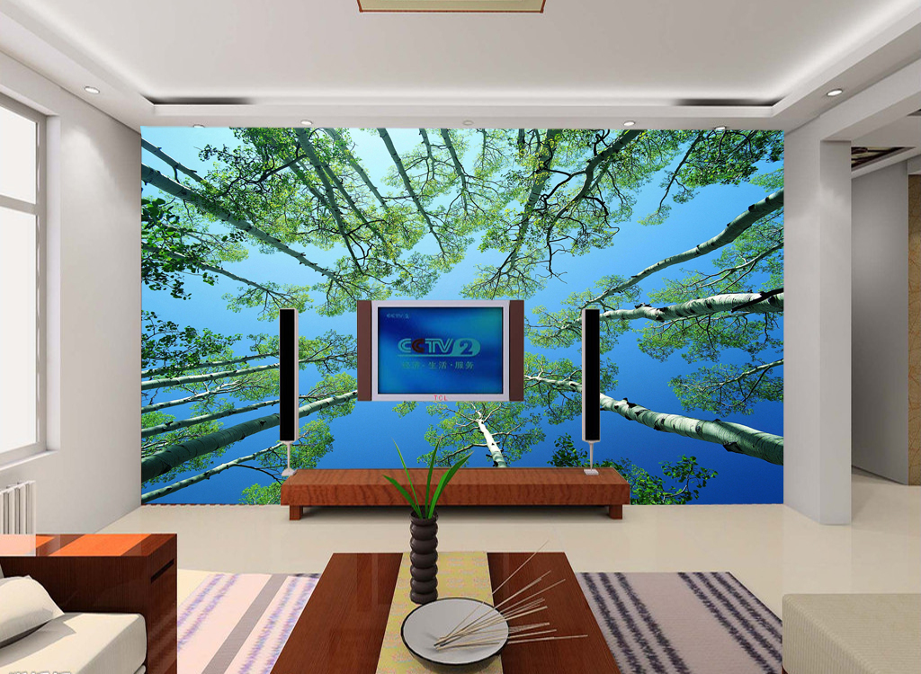 Large 3d Three Dimensional Mural Tv Sofa Background Wallpaper Ceiling