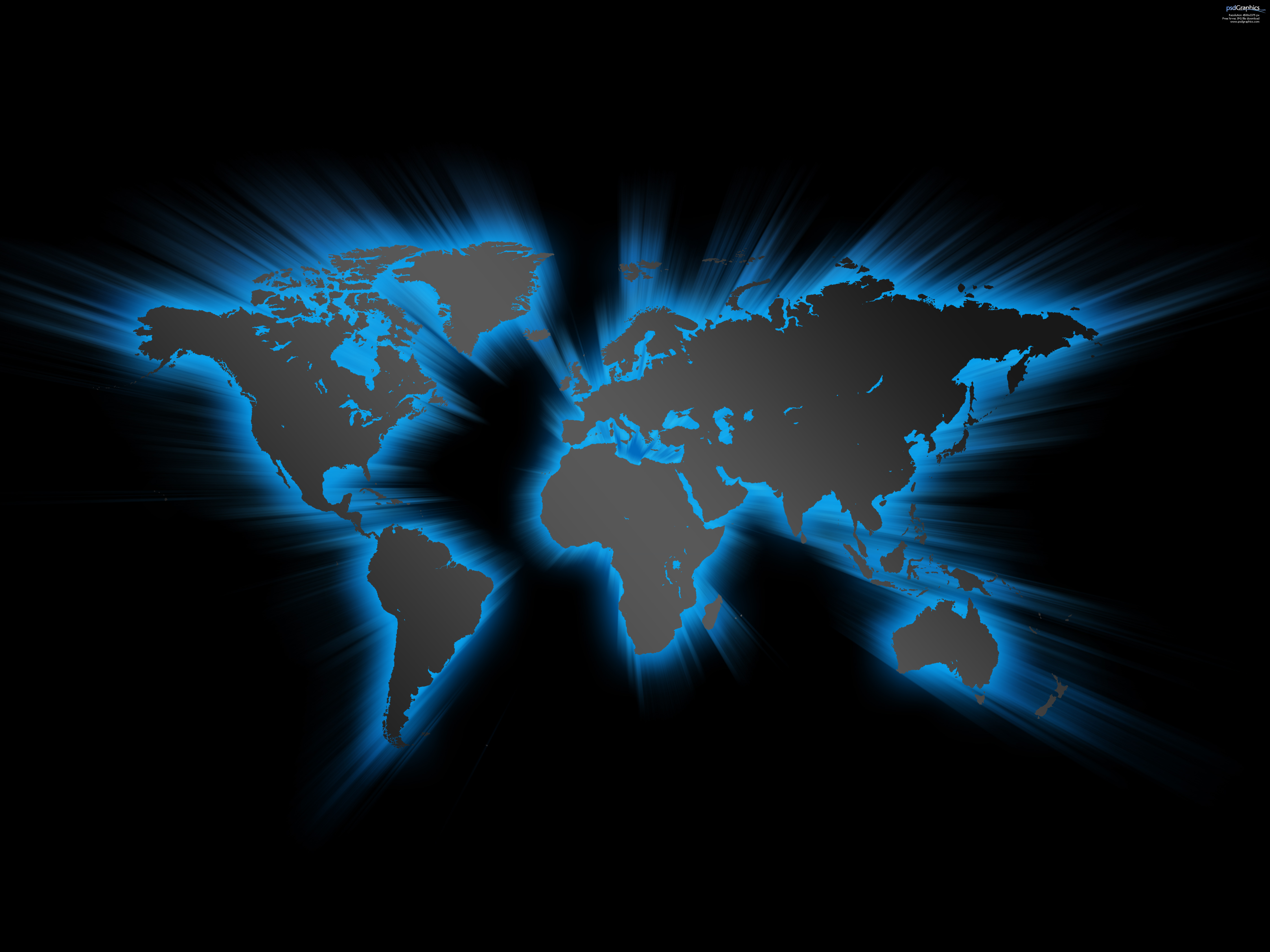 Glowing World Map Wallpaper