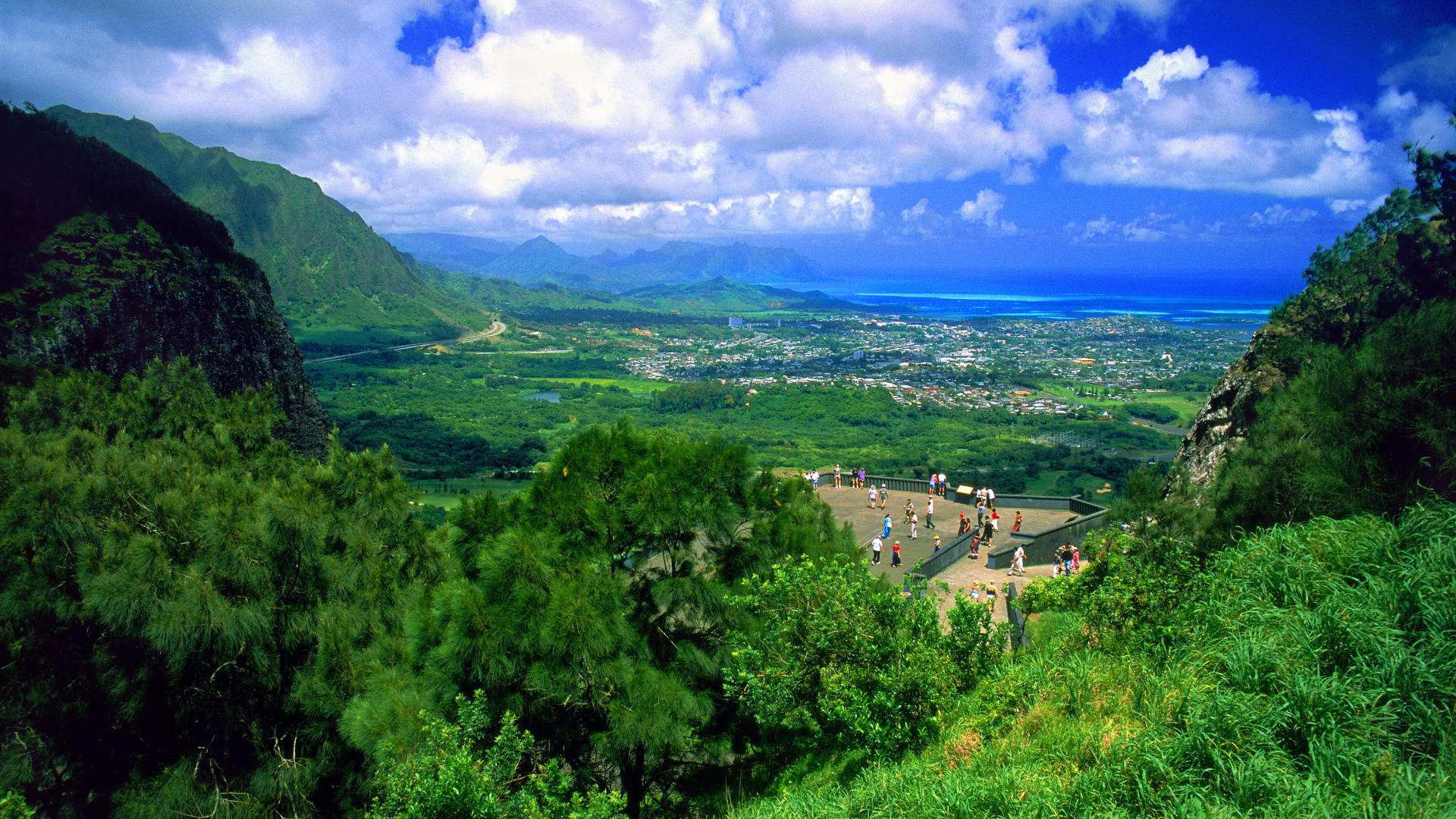Pali Oahu Hawaii Mountains Landscape Clouds Desktop Wallpaper