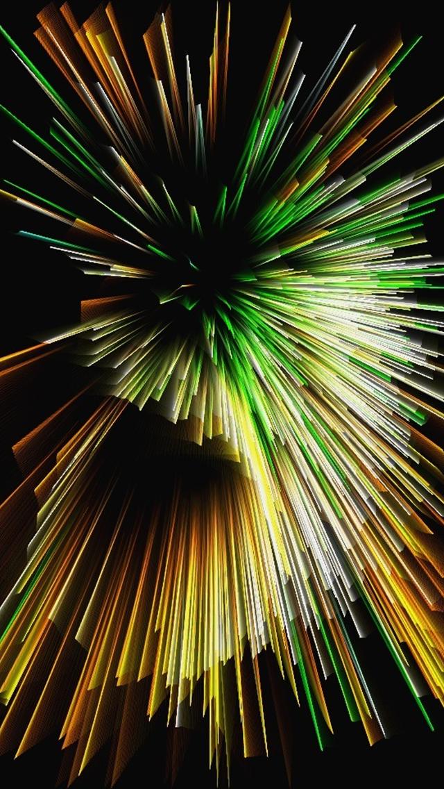 Green Fireworks iPhone Wallpaper