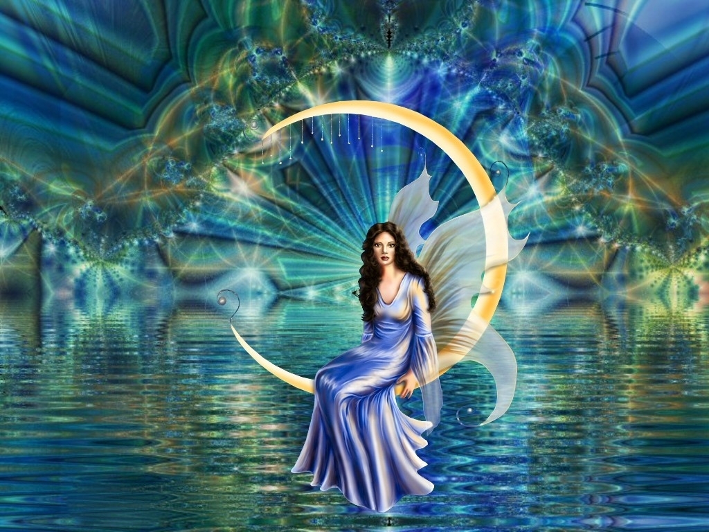  Fairy on the Water Moon Background Wallpapers on this Fairy Background