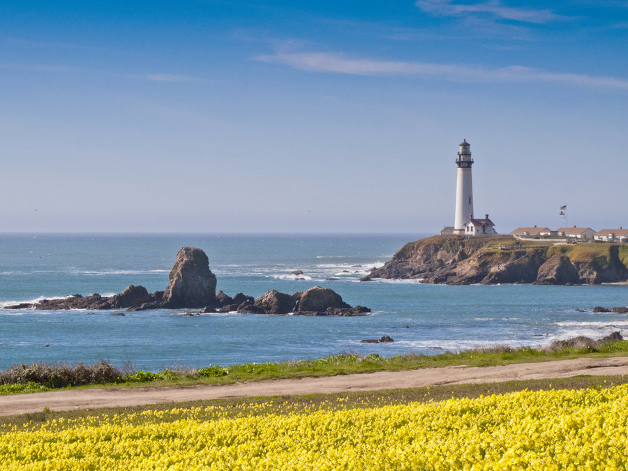 Beautiful Spring Day At Pigeon Point Lighthouse By Oceaniclove On