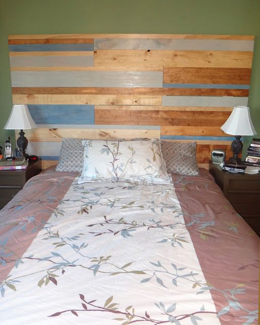 Pallet Wood Headboard Do This W The Other Post With Wallpaper On Wod