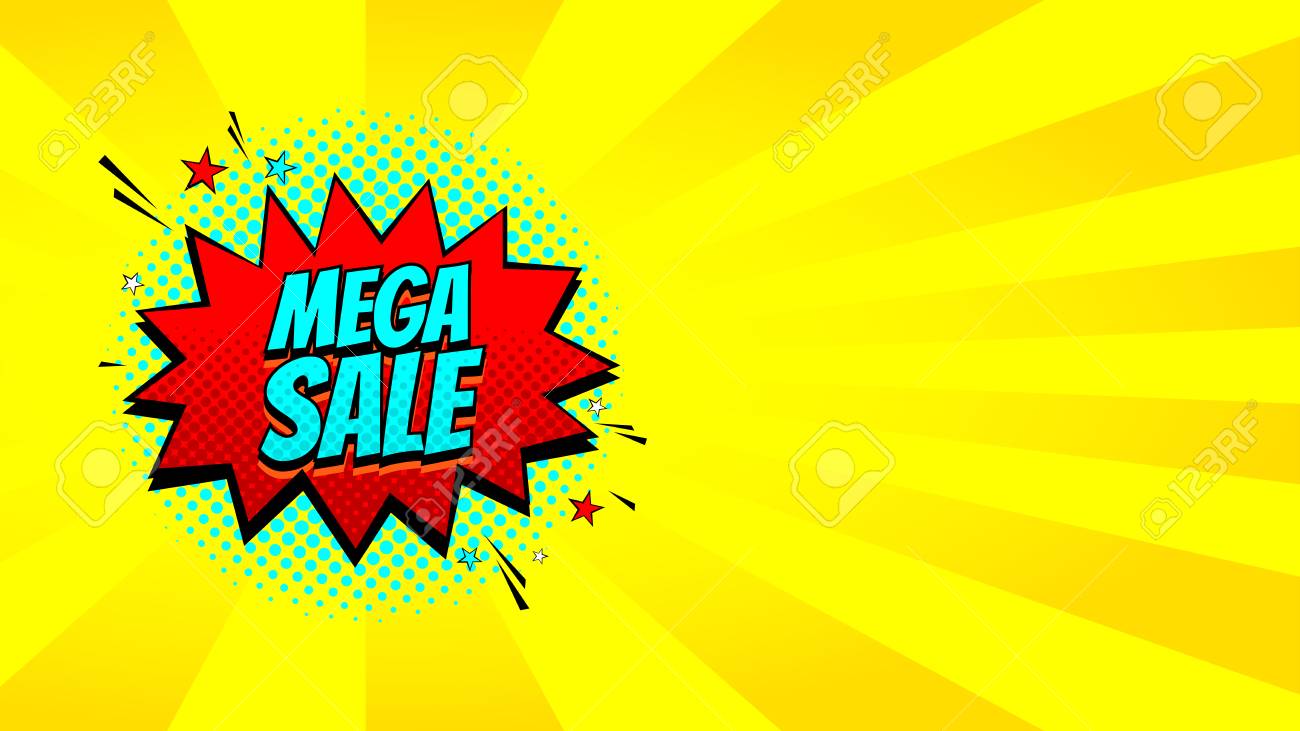 🔥 Free download Pop Art Mega Sale Discount Promo Banner Decorative