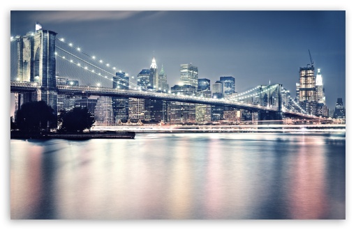 Brooklyn Bridge At Night HD Wallpaper For Standard Fullscreen