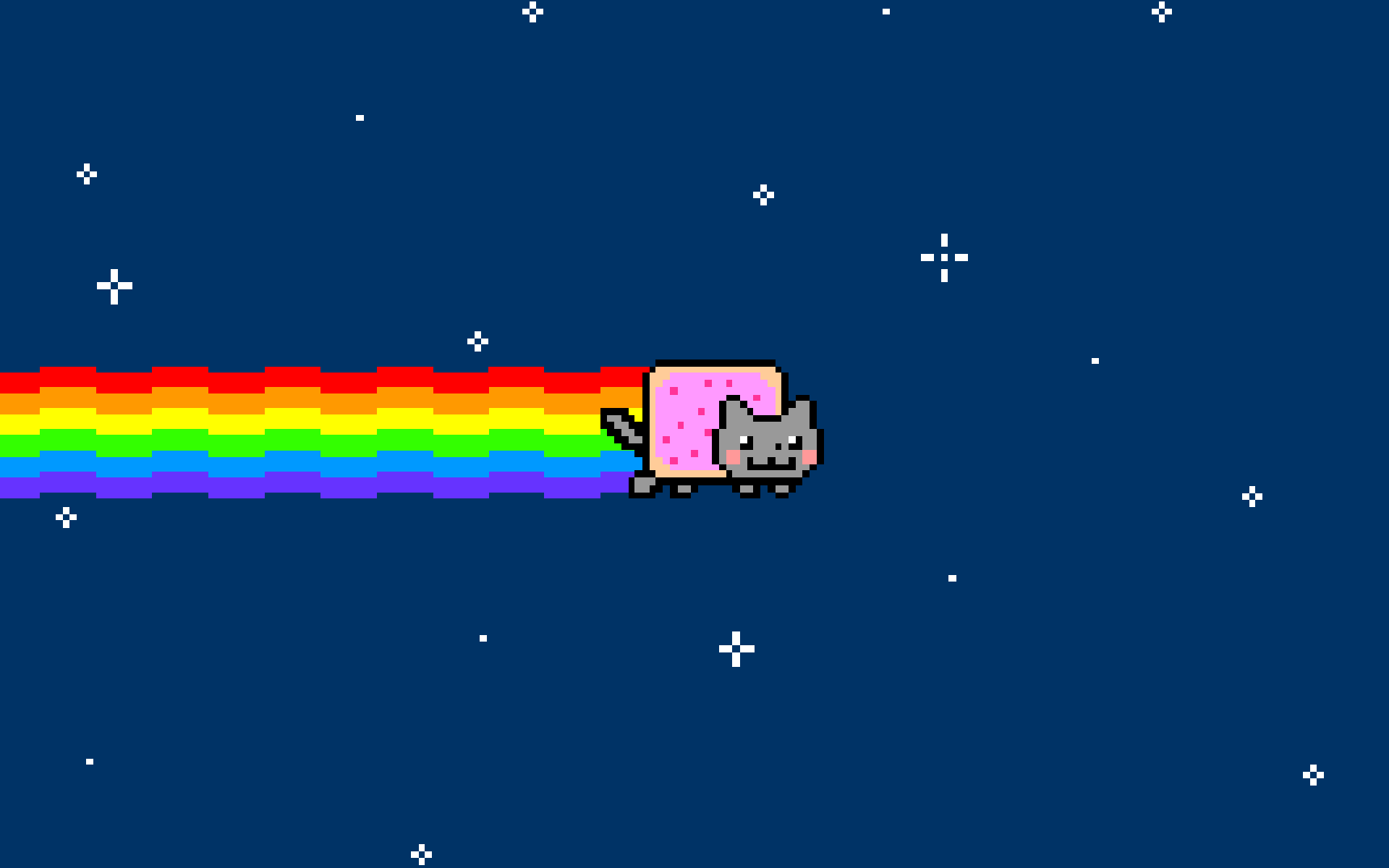 Outer Space Cats Rainbows Nyan Cat Wallpaper