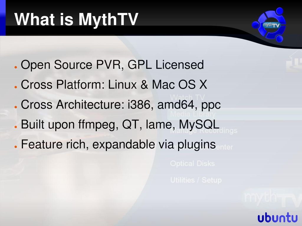 Mythtv Live On Ubuntu Ppt