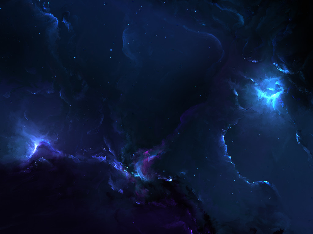 Abstract Dark Sky With Blue Light Fantasy Wallpaper