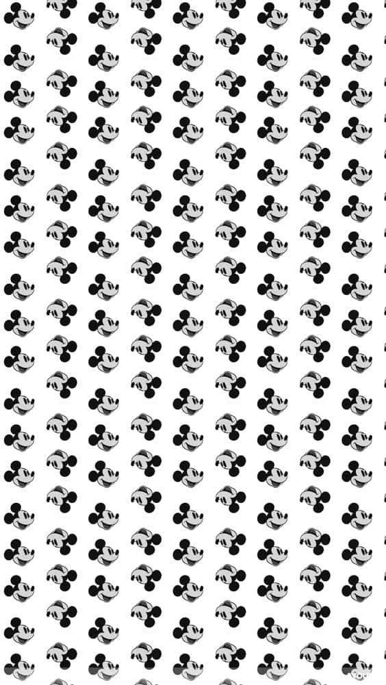 White Mickey Mouse And His Balloon Wallpaper
