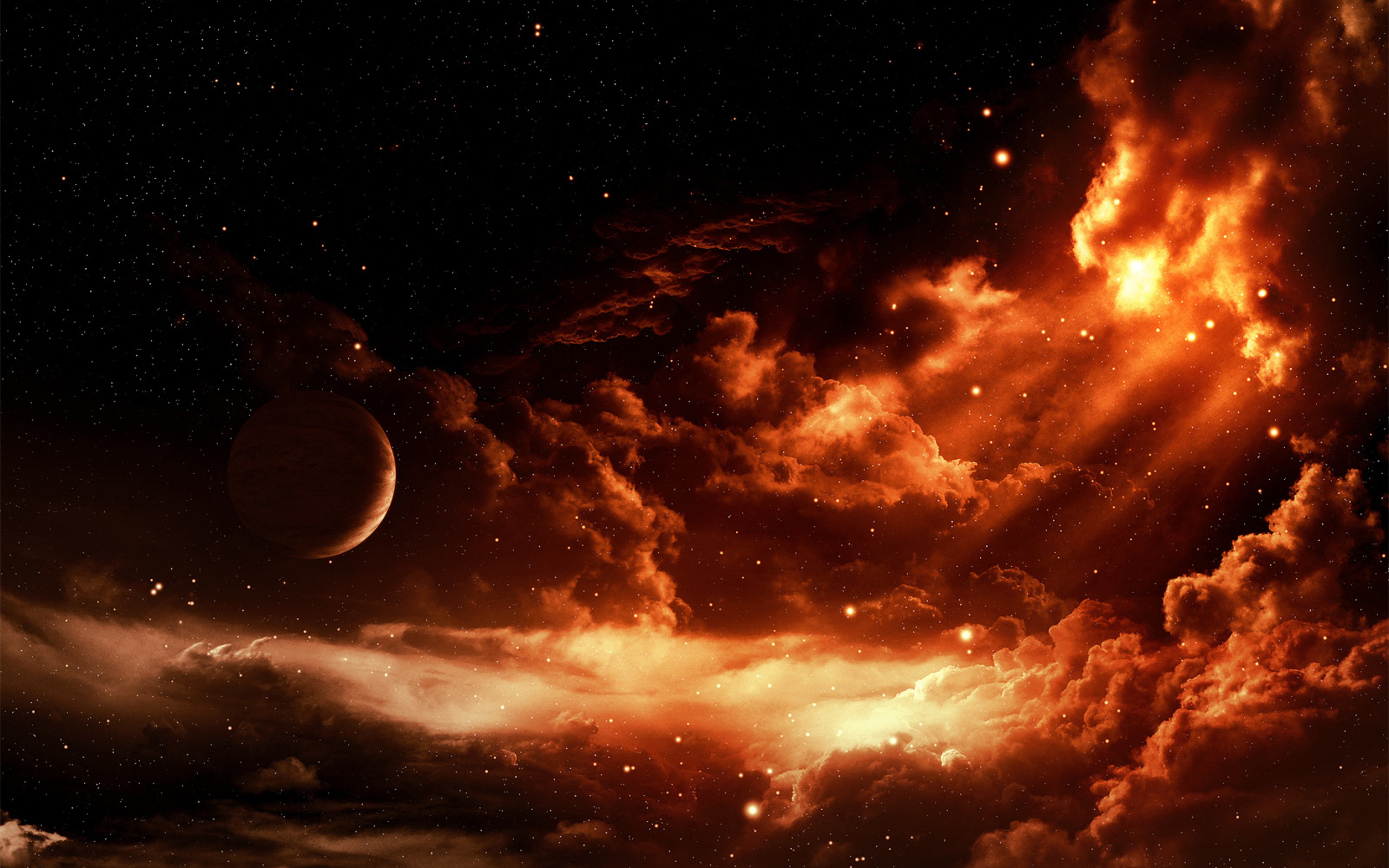 Abstract Fire Light From The Space HD Wallpaper