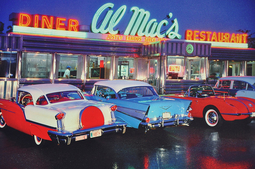 The Nifty Fifties Cars Outside Al Mac S Diner