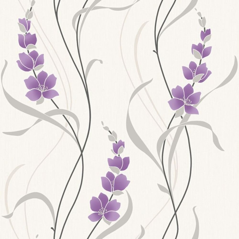 Purple Silver Cream   126101   Angelica Trail   Floral   Textured 1000x1000