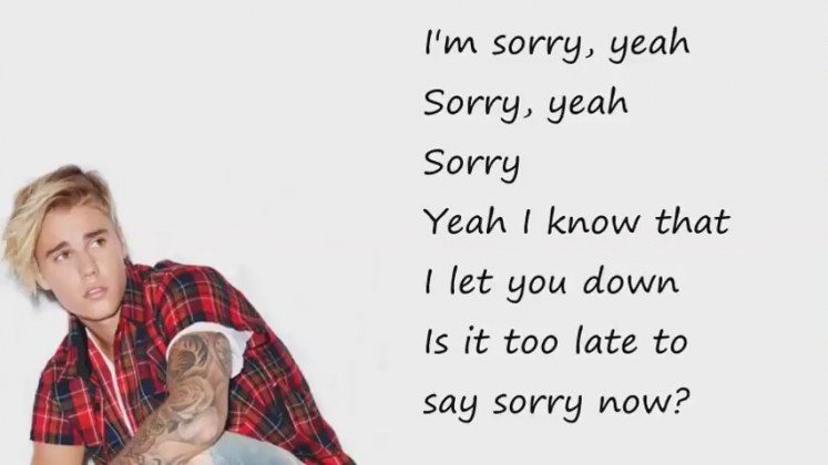 Justin Bieber Sorry Lyrics Zlesene