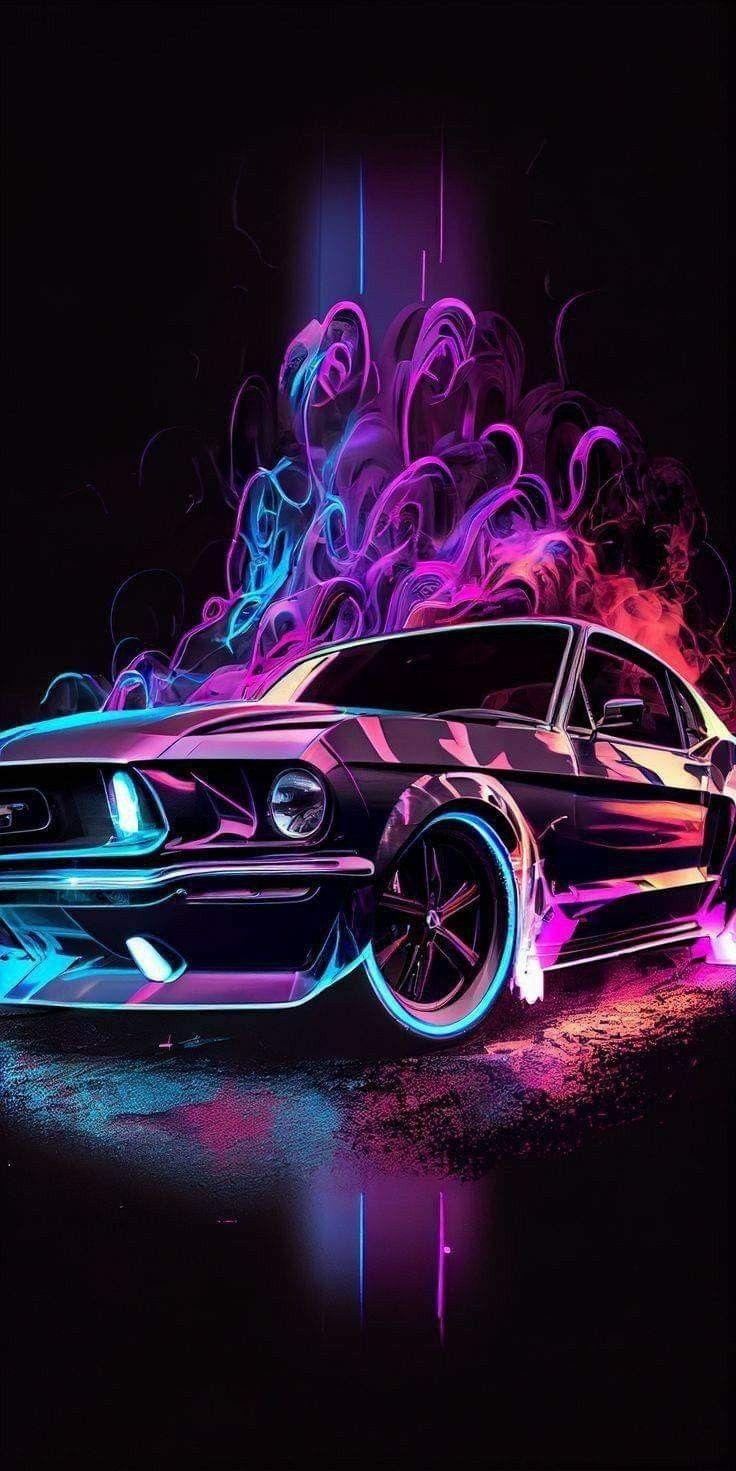 Download Premium Photo Purple Sport Car Wallpaper On Smoke Neon Background By Bobjohnson