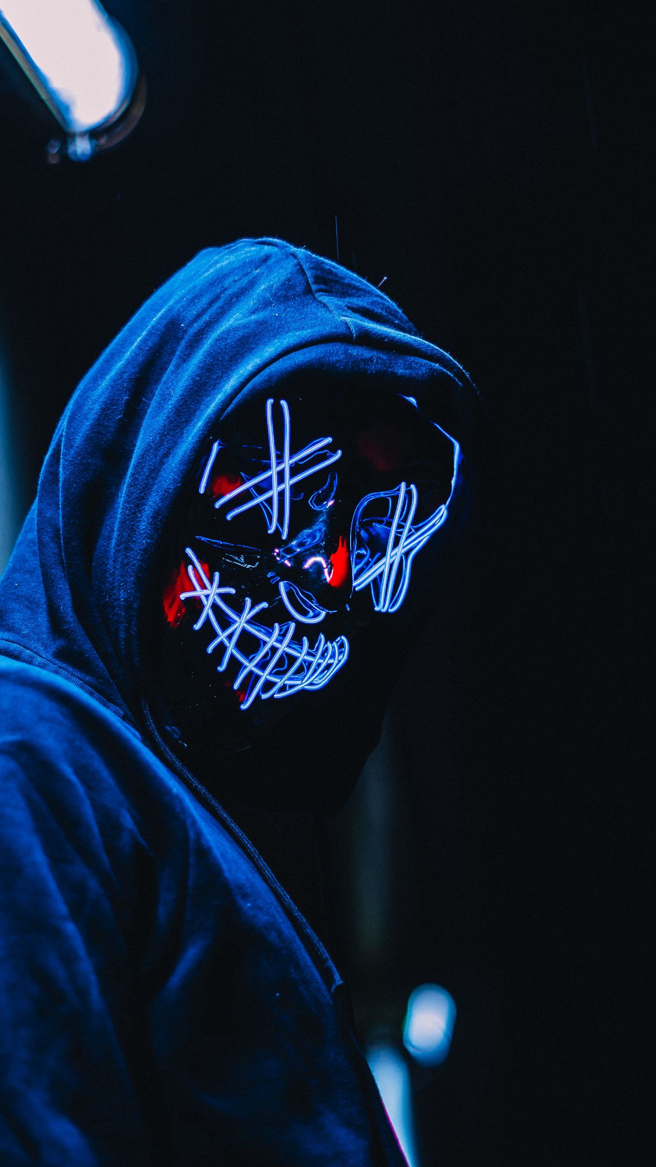 Wallpaper Mask Anonymous Hood Glow Dark