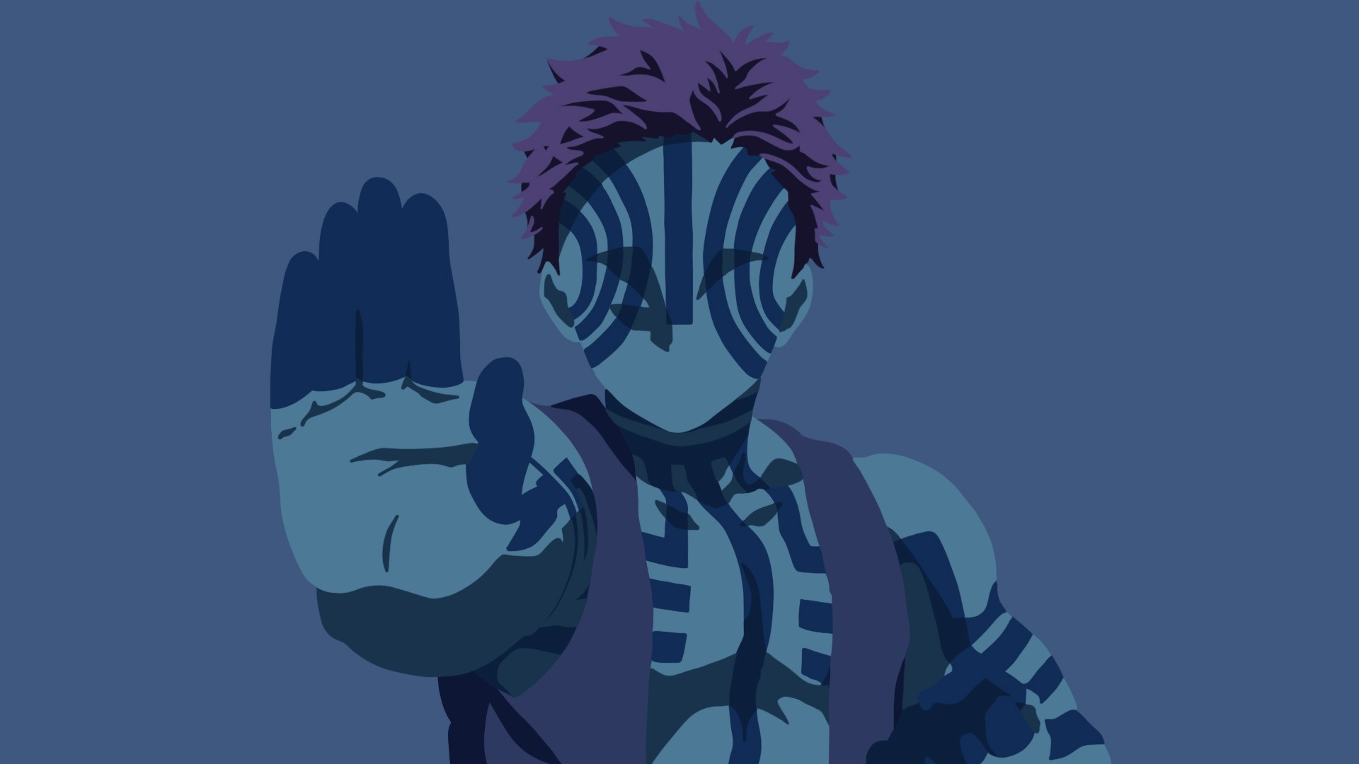 Akaza Demon Slayer Kimetsu No Yaiba Minimalist HD Wallpaper