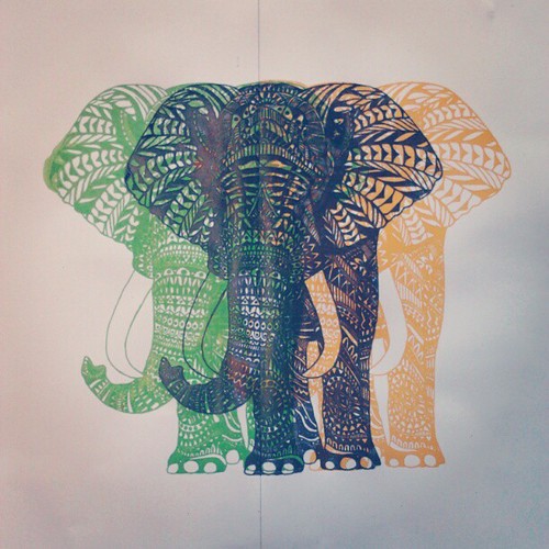 Art Drawings Elephants Green Indie Pretty Sketches