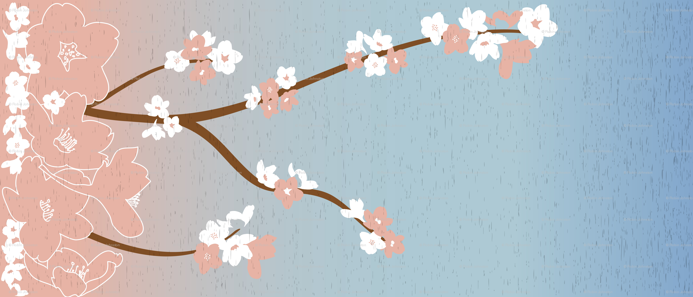 Cherry Blossom Border Rrcherryblossomfabric Artonly