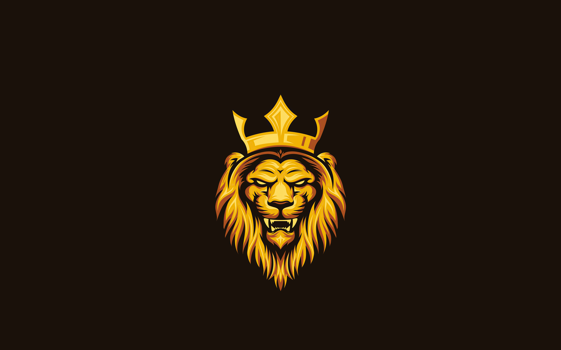 Golden Lion with Crown: Majestic 4k Wallpaper