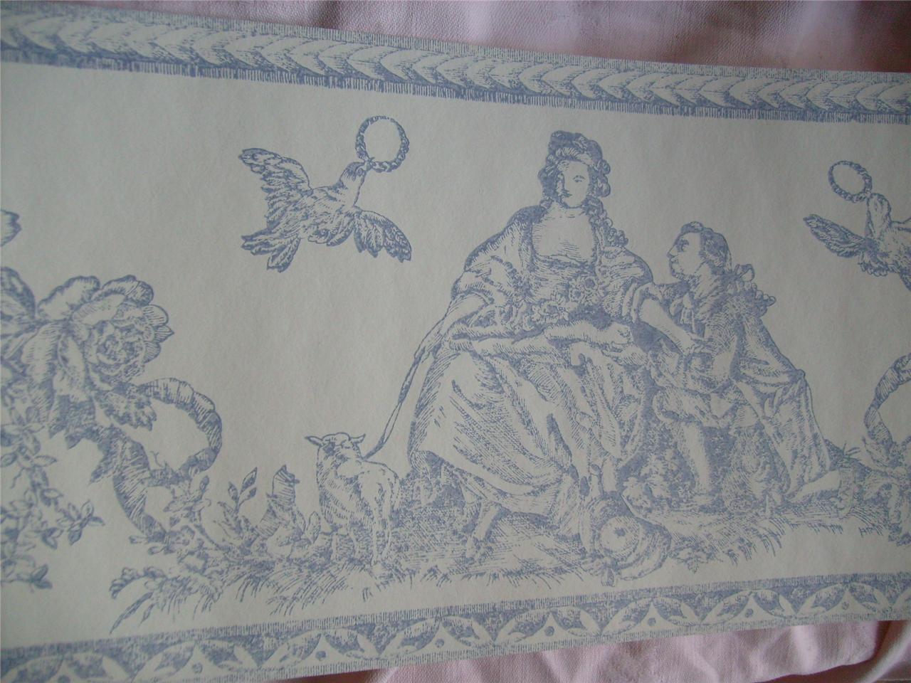 Details about BLUE FRENCH TOILE WILMAN WALLPAPER BORDERS BN 5M ROLLS