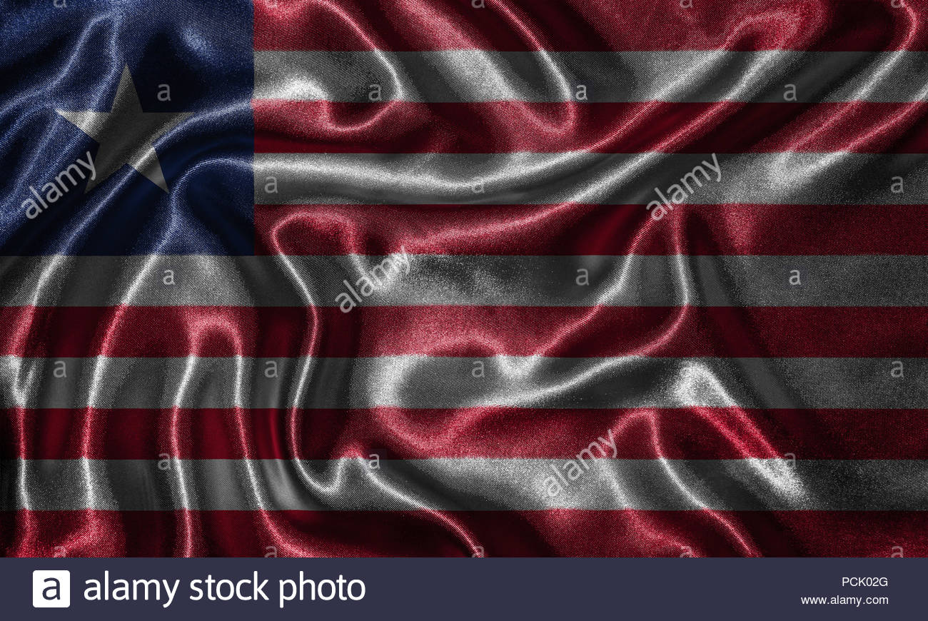 Liberia Flag Fabric Of Country Background And