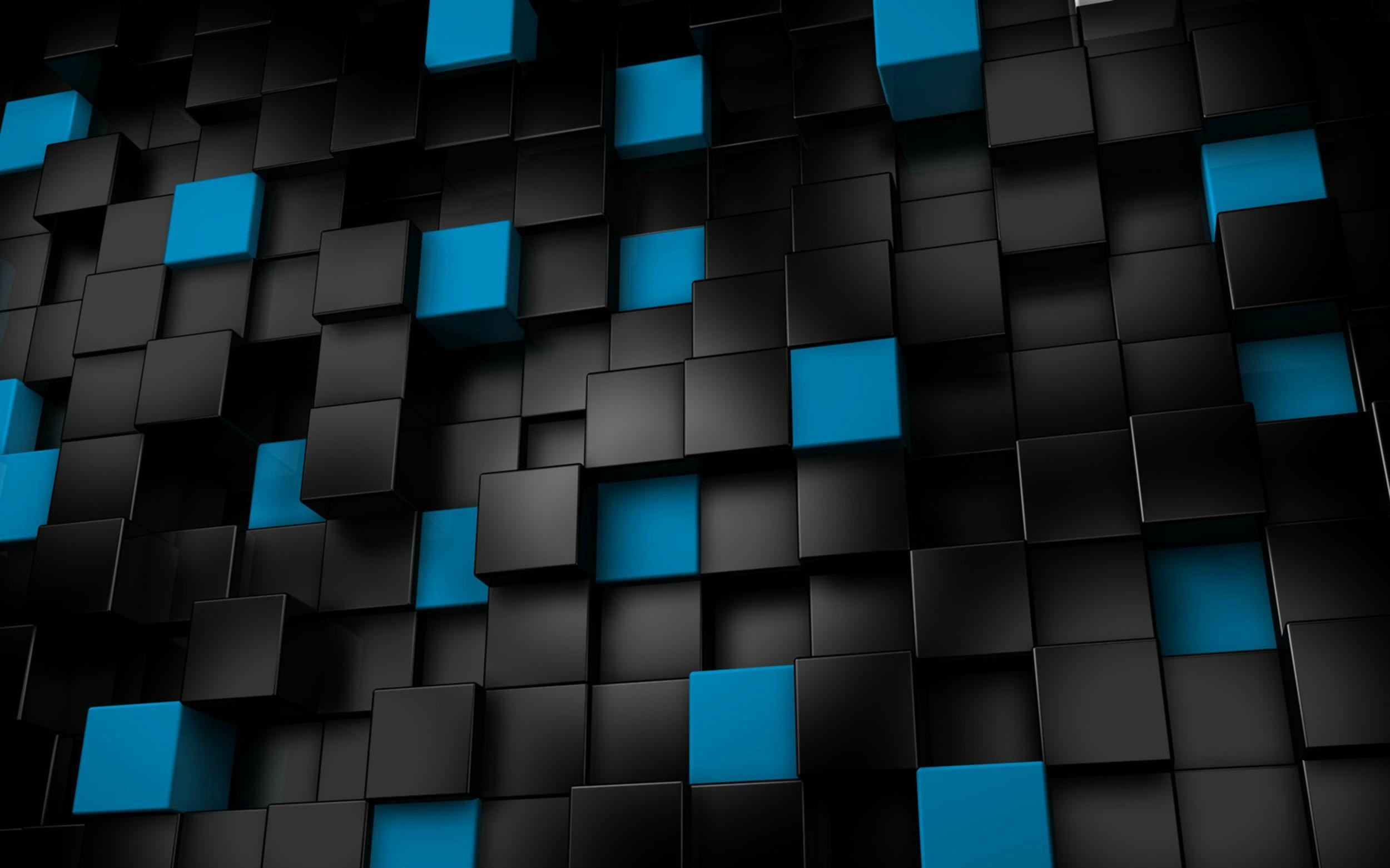 Black And Blue Cubes Wallpaper Id