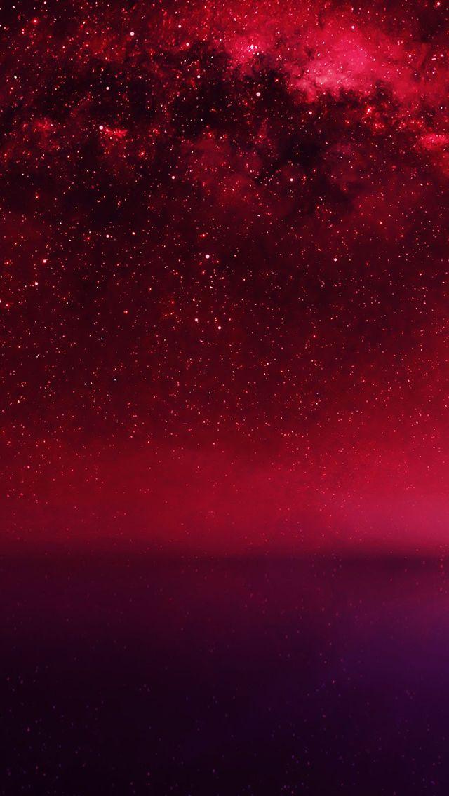 Cosmos Red Night Live Lake Starry Space iPhone 5s Wallpaper