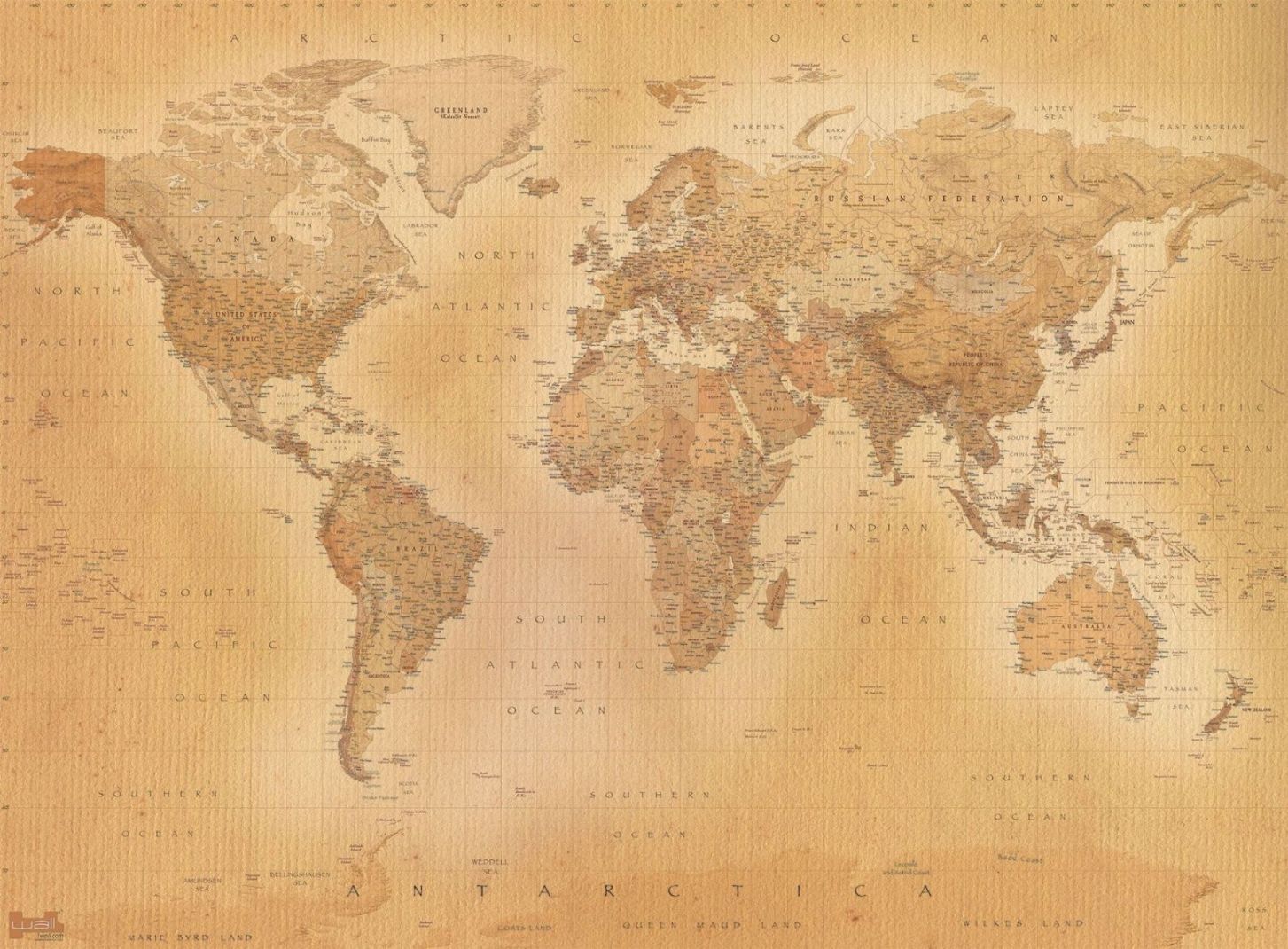 Giant vintage world map wallpaper murals Online store