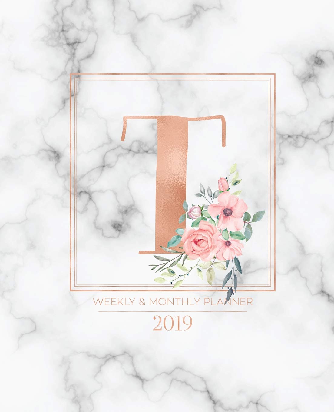 Amazon Weekly Monthly Planner Rose Gold Monogram