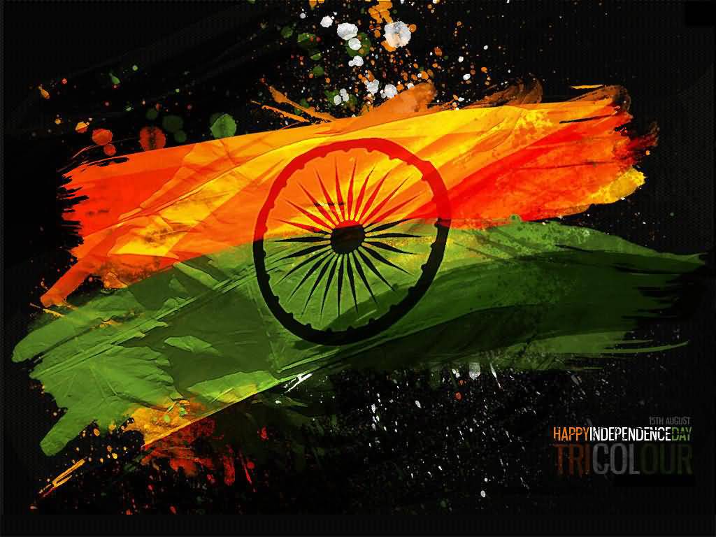 15th August Happy Independence Day Tricolor Wallpaper