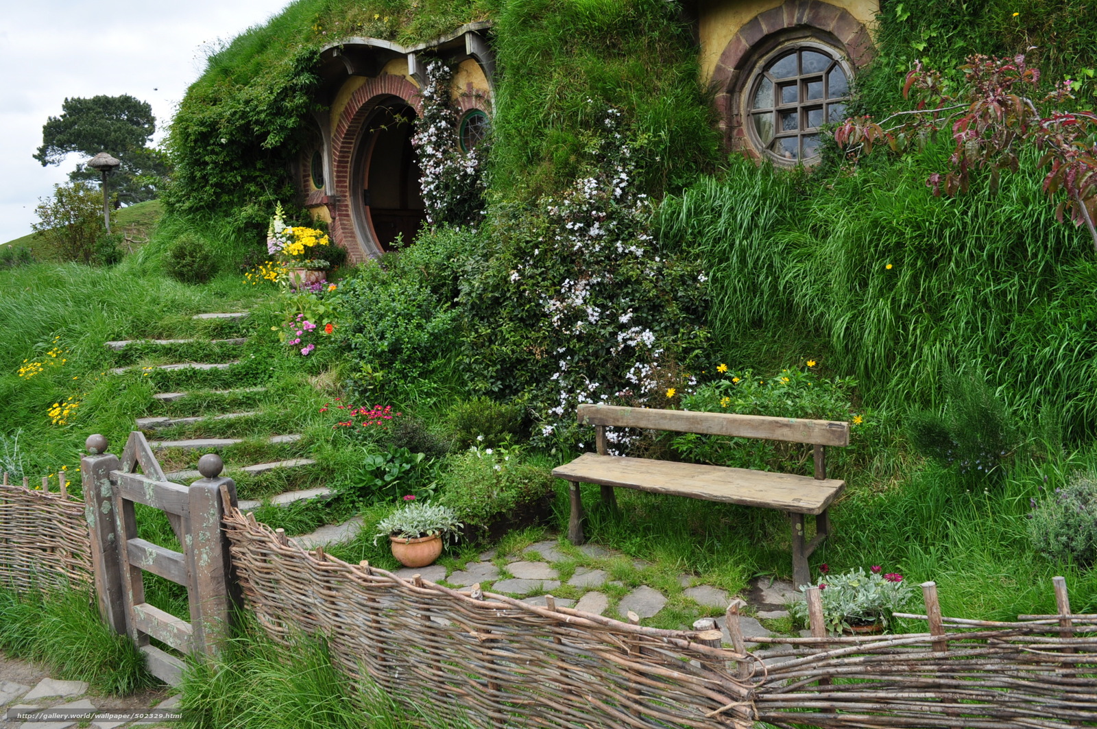 Wallpaper New Zealand Hobbit House Landscape Desktop