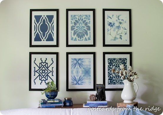 Pottery Barn Inspired Blue Wall Print Set