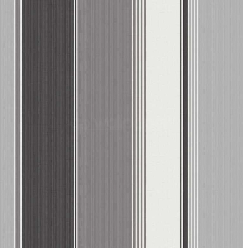 Debona Stripe Silver Black Grey Wallpaper