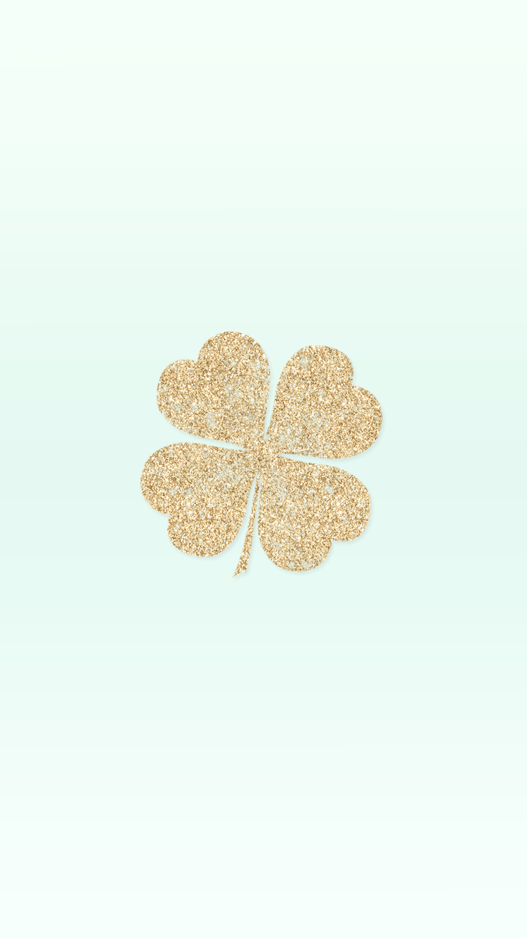 Gold sparkle glitter four leaf clover free St Pattys Day