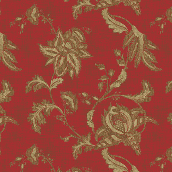 Red and Gold Jacobean Floral Scroll Wallpaper   Wall Sticker Outlet