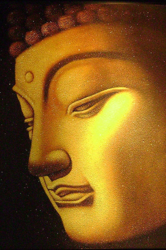 Buddhist iPhone Wallpaper Gold Buddha Statue