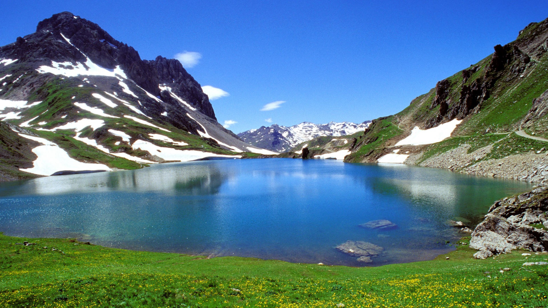Lake In The Alps Wallpaper