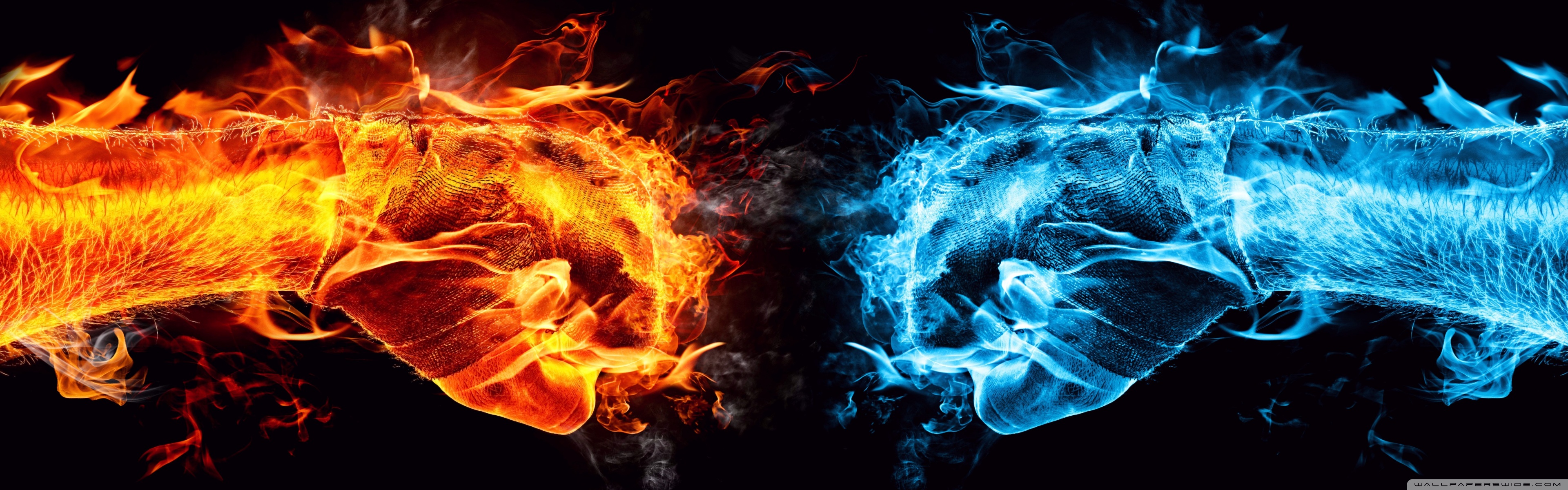 Fire Fist Vs Water Ultra HD Desktop Background Wallpaper For
