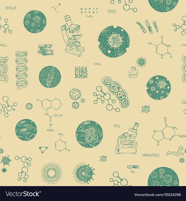 Seamless Pattern On The Theme Of Biology Medicine Geics