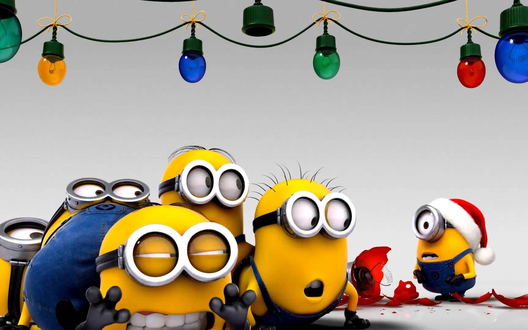 Minions Decorating For Christmas Widescreen Wallpaper