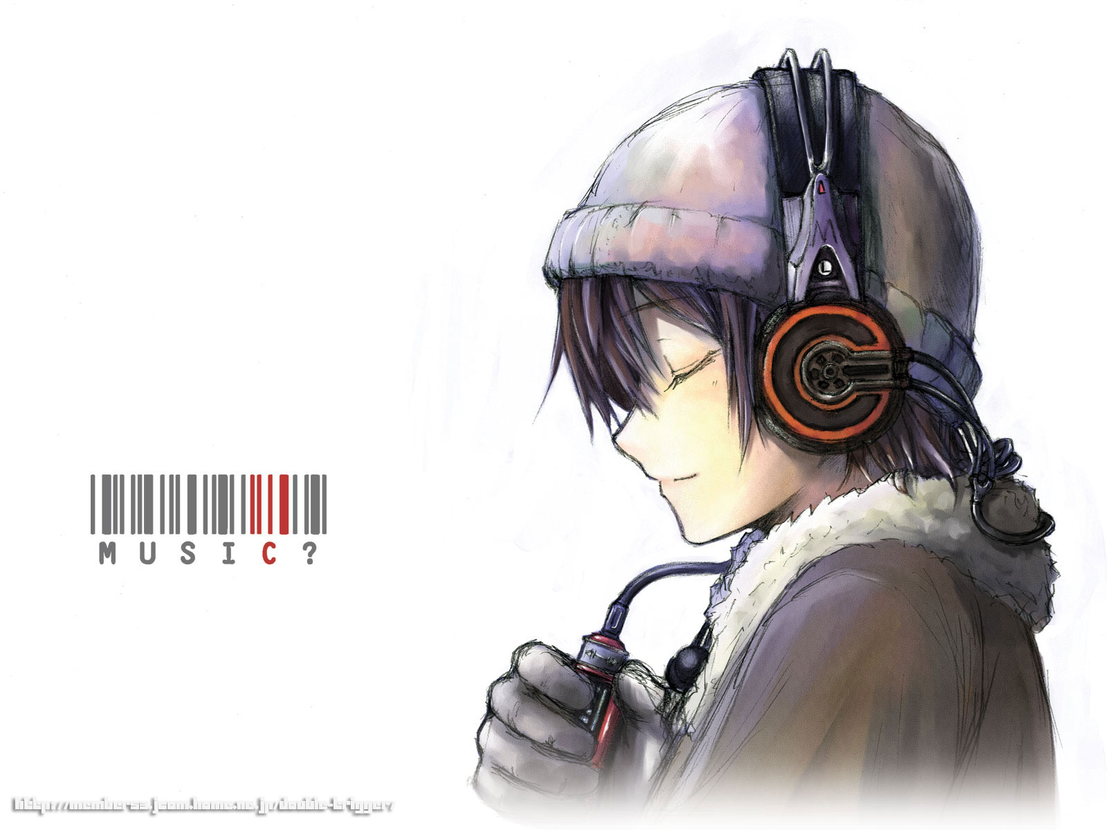 Cute Girl Listening to Music - Anime, Painting, Beautiful, Cool, Aesthetic