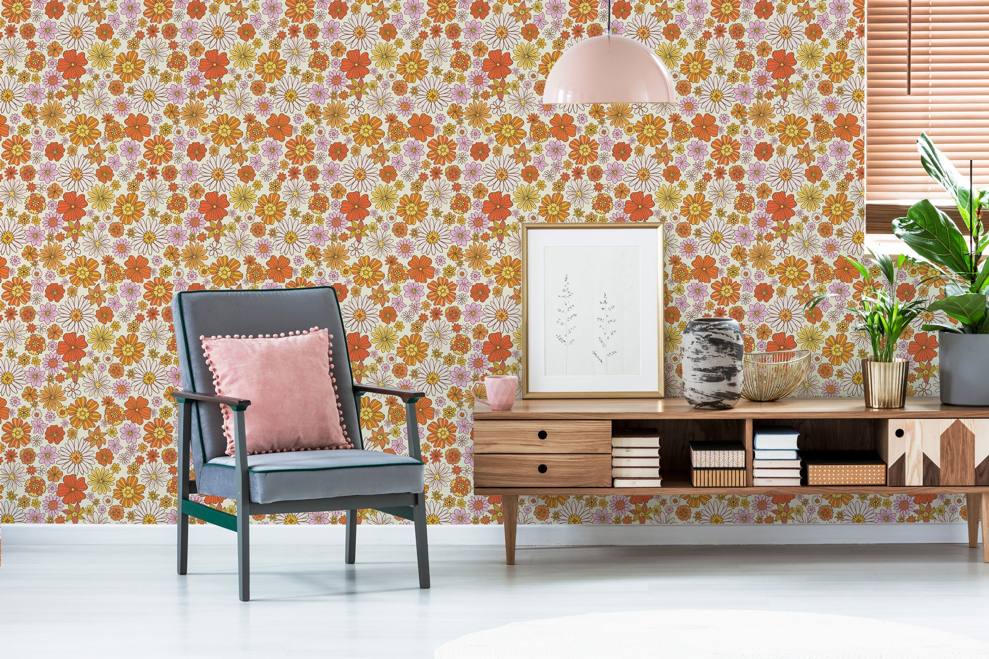 70s Floral Wallpaper