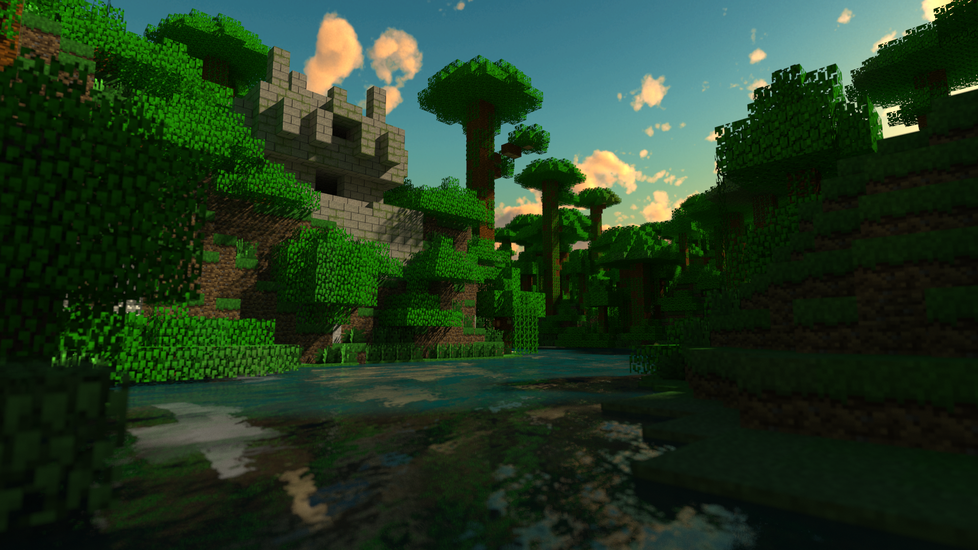 Cool HD Jungle Background Render Made With Chunky Minecraft