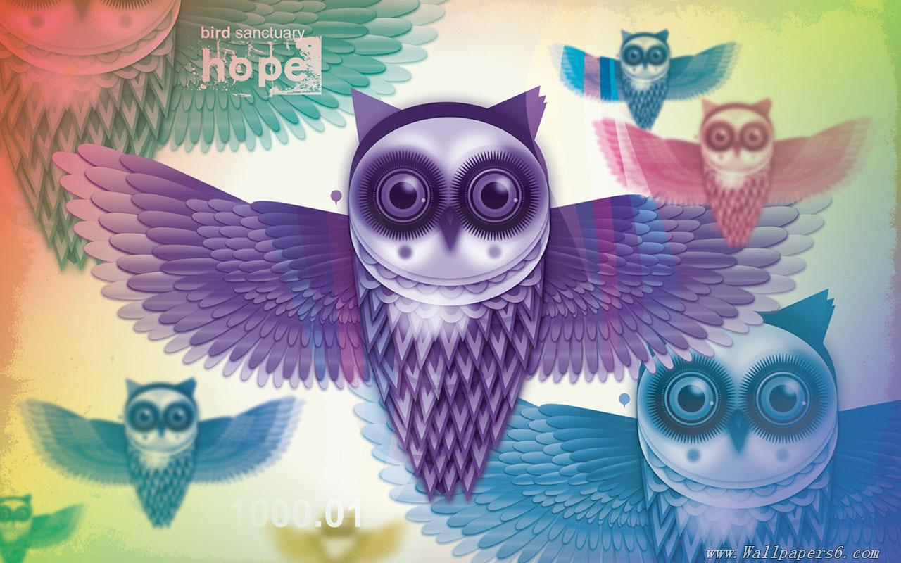 Design Artwork Owl Wallpaper