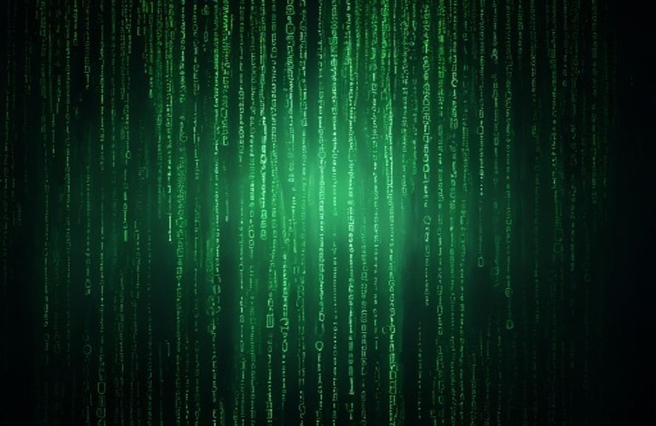 Matrix Binary Code Falling Wallpaper
